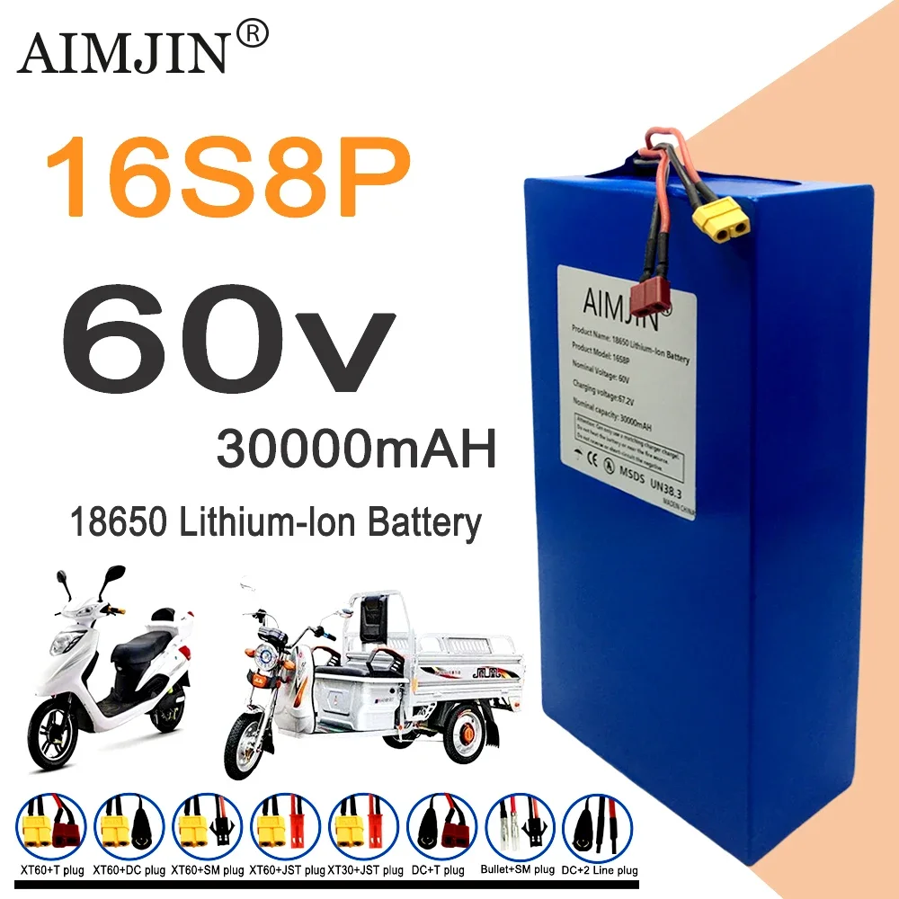 60V 50Ah Electric Scooter Battery - 16S8p 1000-3000W 신형 리튬 배터리 60V