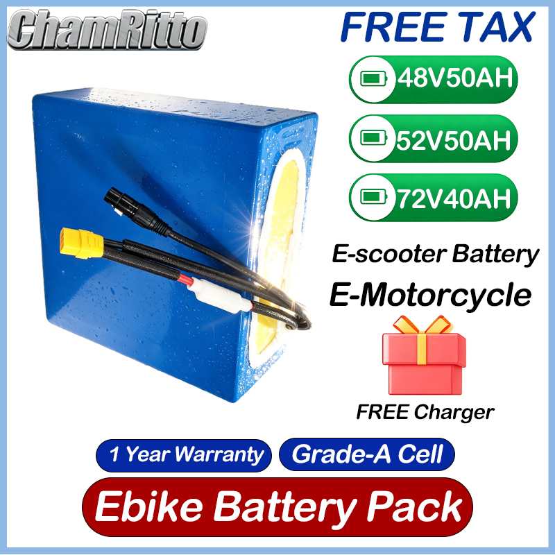 48V 52V 30ah 50ah 전기 자전거 전기 스쿠 - 72V 50Ah 21700 Lithium Battery 리뷰 및 가격