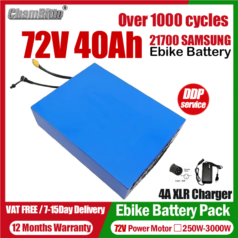 전기 자전거 eBike cham-rider 72V 20 - 72V 50Ah 21700 Lithium Battery 리뷰 및 가격