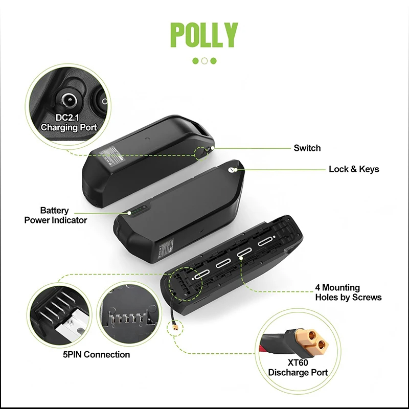 전기 자전거 배터리 다운튜브 하일롱 폴리 DP7 48V - 72V 50Ah 21700 Lithium Battery 리뷰 및 가격